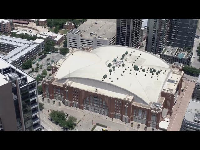 Aerial of the American Airlines Center Dallas