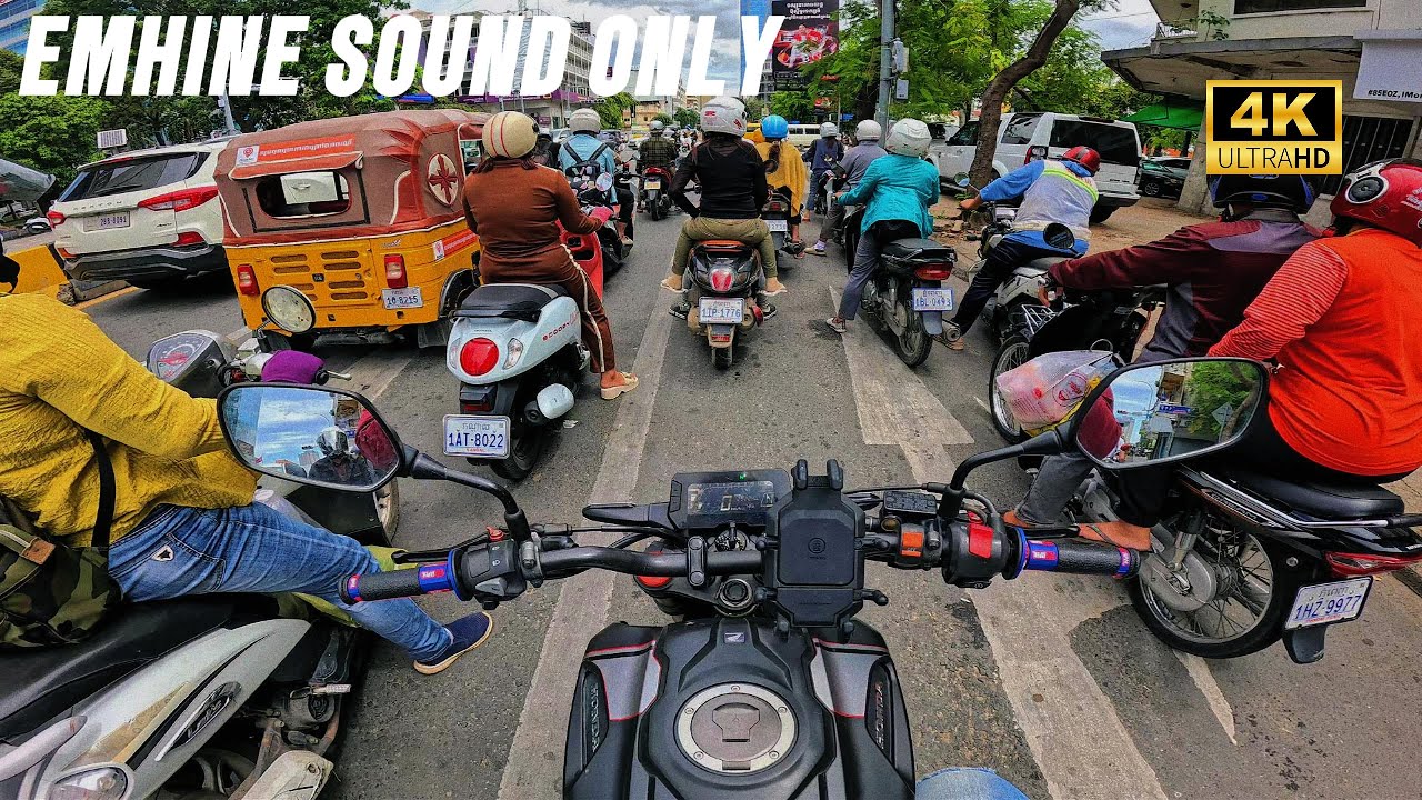Driving a motorbike Phnom Penh city In Cambodia 4K HDR (2025)
