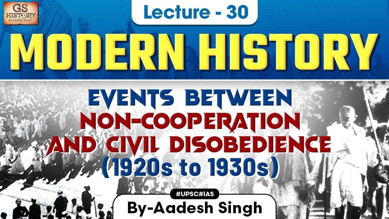 Events between Non Cooperation & Civil Disobedience 1920 to 1930s | Indian Modern History | Lec 30