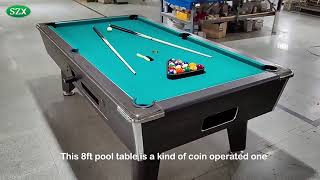 British Modern Classic 8ft Pocket Slate Coin Operation Billiard Pool Table#sports #billiard