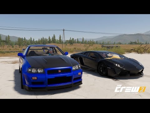 Nissan R34 Skyline (Street spec) vs Lamborghini Aventador (Hyper Car) |The  Crew 2 - YouTube