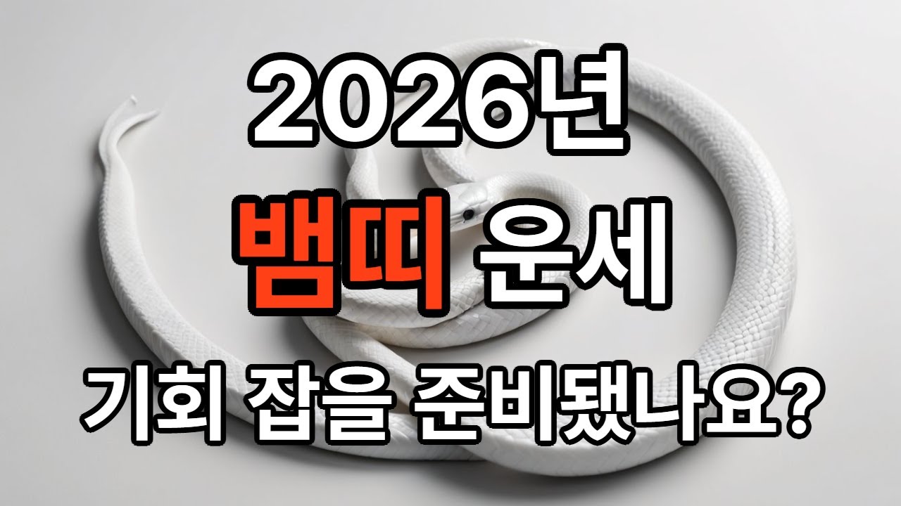 2026년 뱀띠 운세｜눈치 빠른 사람이 돈 가져가는 해