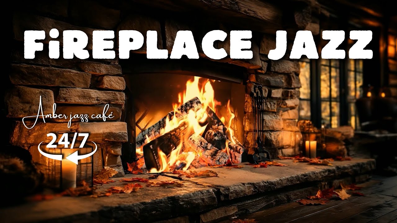🔥 Cozy Fireplace Jazz Night | Relaxing Jazz Music & Crackling Fire Ambience | Fireplace Relax