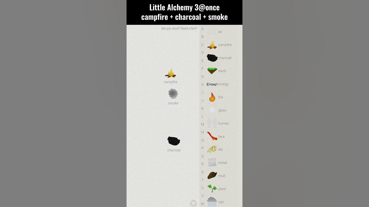 Little Alchemy 3-in-1 Combo 1 (campfire + charcoal + smoke) #tutorial  #littlealchemy #shorts 