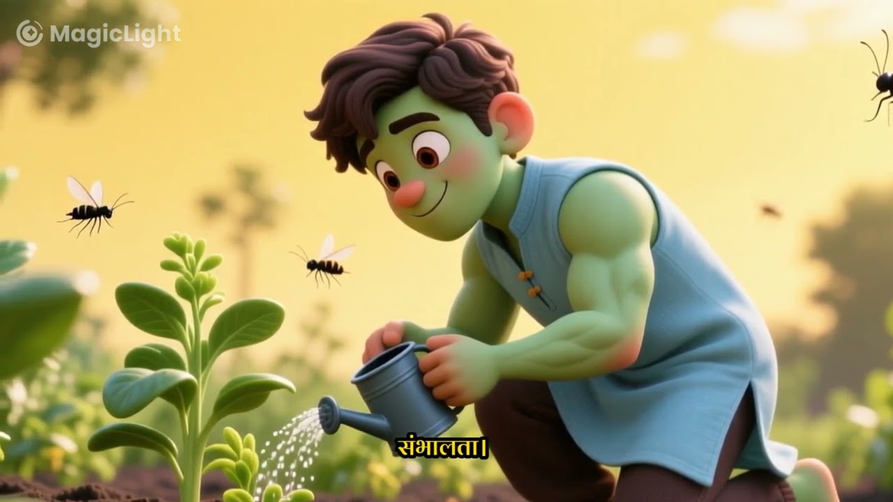 हरे रंग के किसान की अनोखी कहानी 🙂# Moral video# Hindi kahaniya 