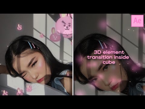 3D Element Transition Inside Cube - After Effects