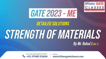 GATE 2023 Mechanical Engineering Paper Solution | Strength of Materials Part | GATE ME Coaching