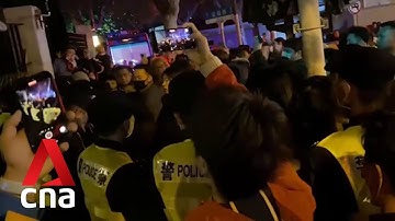 Protesters in Shanghai gather over China