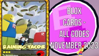 Roblox: Blox Cards - All Codes November 2023