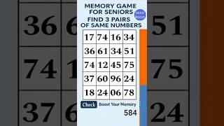 Brain Training for Seniors – Easy Activity for Active Minds | Match the Numbers