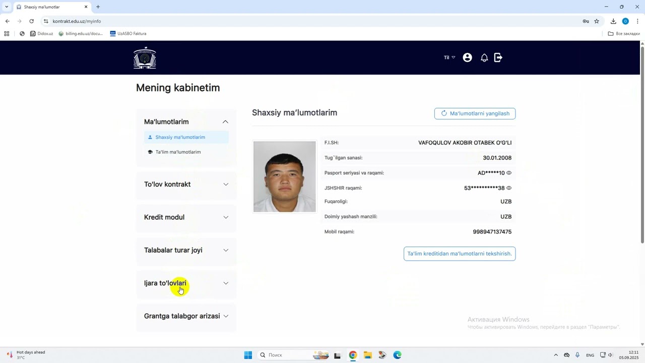 Kontrakt.edu.uz saytidan shartnoma olish uchun qo'llanma