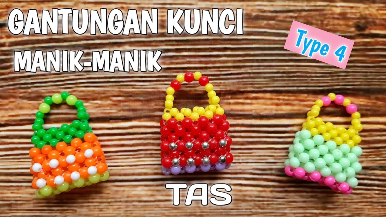 How To Make Beaded Keychain Bag Type 4//DIY//Tutorial Membuat Kreasi