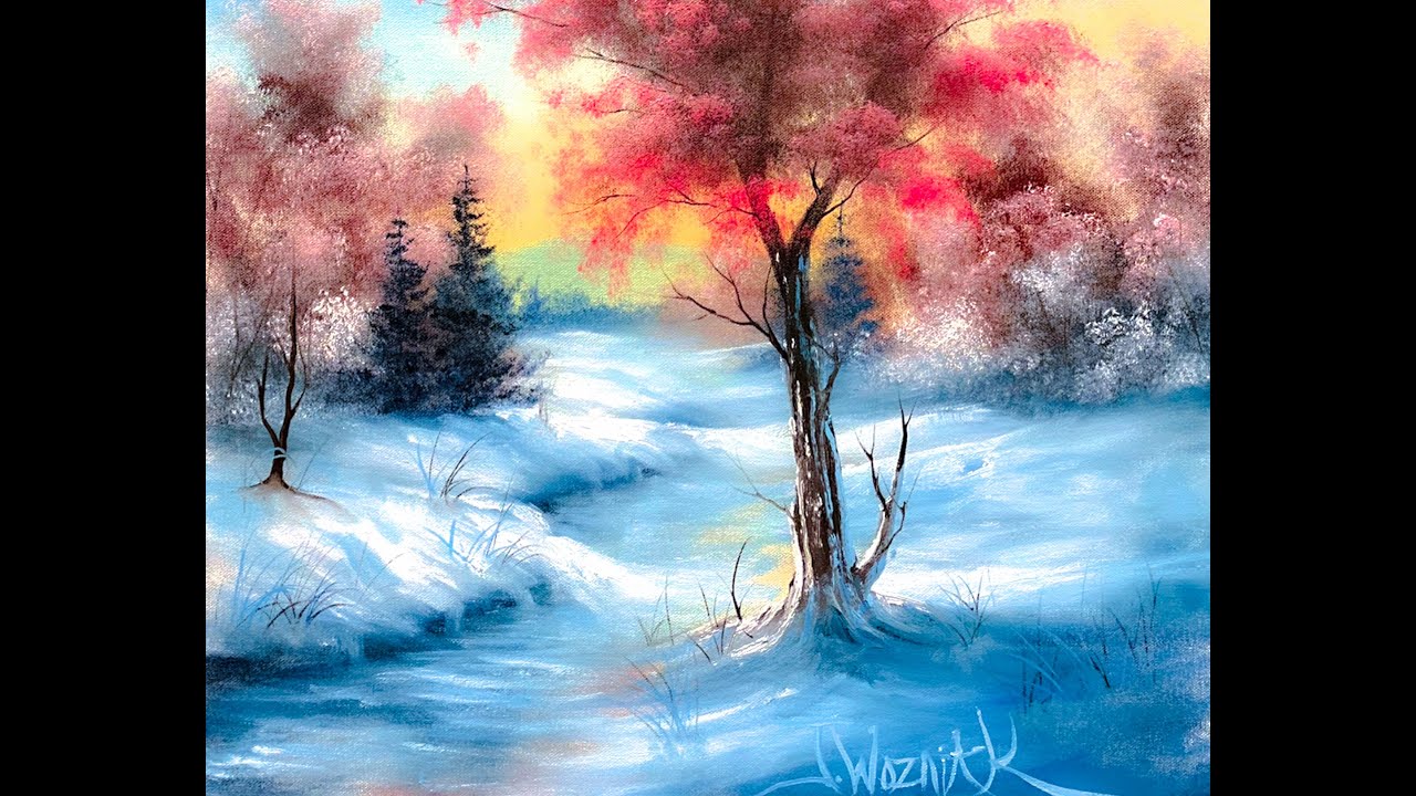 Snowy Christmas Landscape | Live Oil Painting Demonstration | Paintings By Justin