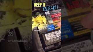 EASY WAY TO CLEAN BATTERY TERMINALS!!  #shorts #youtubeshorts