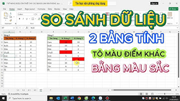 SO SÁNH DỮ LIỆU 2 BẢNG TÍNH VÀ ĐÁNH DẤU SỰ KHÁC BIỆT BẰNG MÀU SẮC TRONG EXCEL