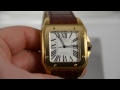 Cartier Santos 100 18k Gold Watch Alligator strap