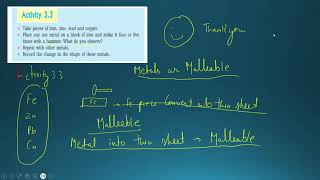 Activity 3.3 || Metals and Non Metals || Class Science