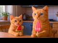 Mama Cat Collects Watermelon And Makes Watermelon Ice Cream For Her Kittens 