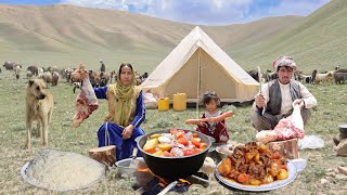 Shepherd Survival in the Highest Mountain of Afghanistan | Cooking a Whole Lamb Leg in the Nature