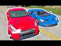 BeamNG Multiplayer SUPER CAR Police Chases! Ford GT vs Nissan GTR! Insane Takedowns! - BeamNG MP