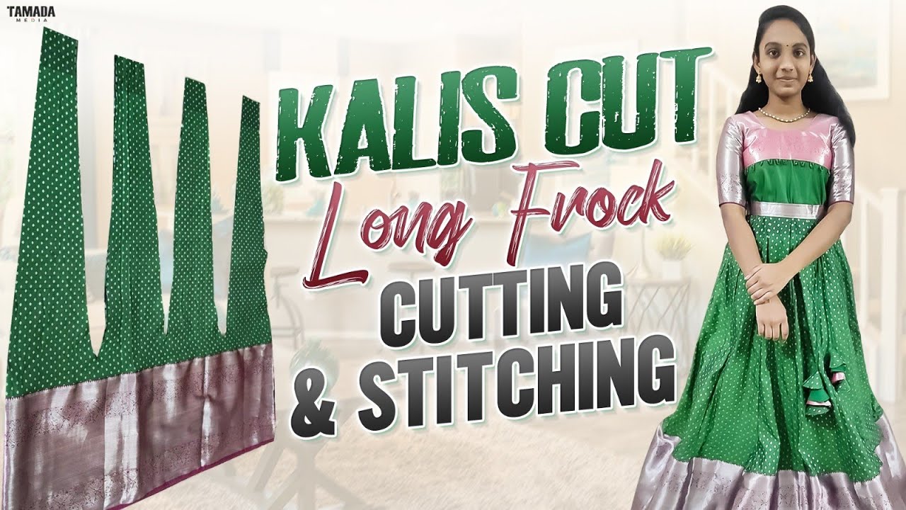 long dress cutting and stitching/long gown cutting/1 piece dress stitching  - YouTube