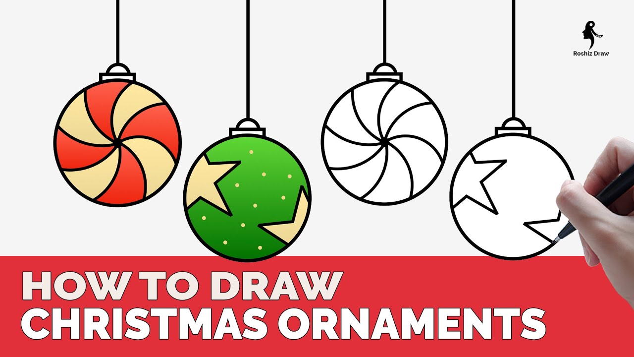 HOW TO DRAW CHRISTMAS ORNAMENTS EASY  YouTube