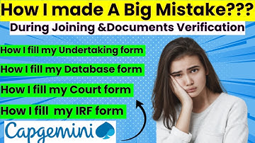 Capgemini Latest joining Update||How to Fill IRF, Undertaking,Database,Court form||Complete details