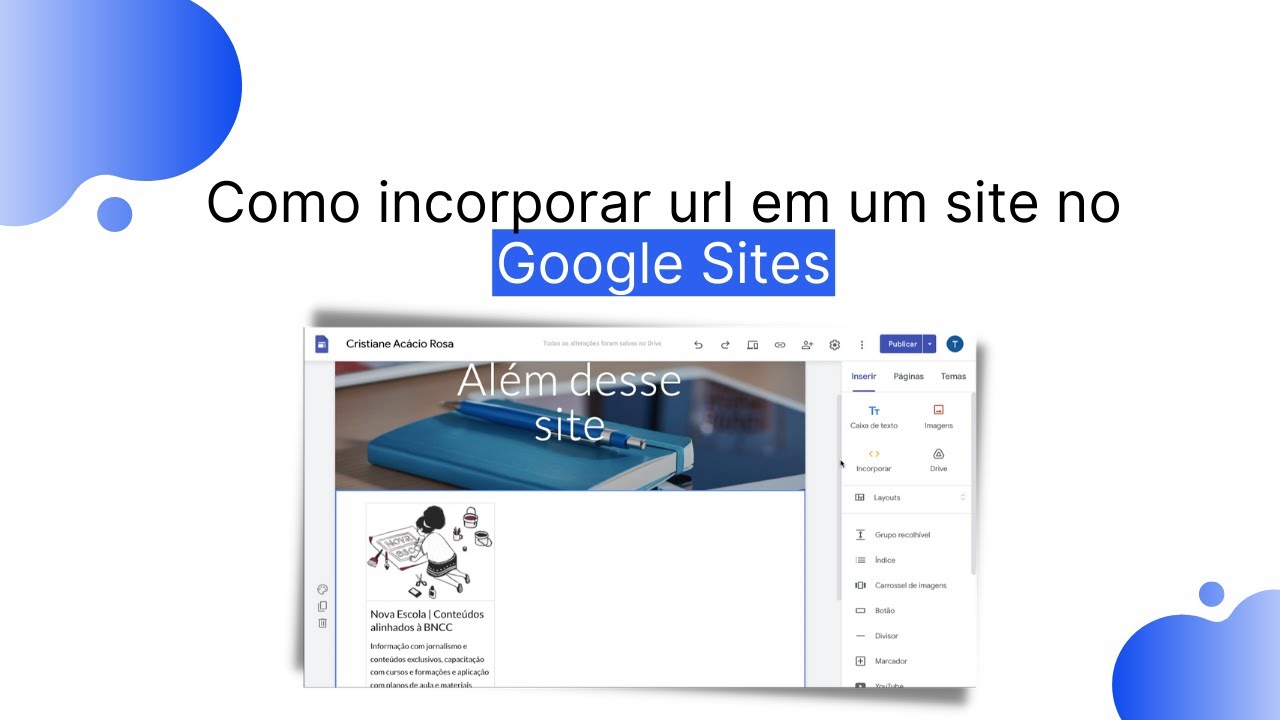 Como incorporar url em um site | Google Sites - YouTube