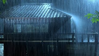 Beat Insomnia to Sleep Immediately with Heavy Rain & Thunder on a Tin Roof of Old Farmhouse at Night
