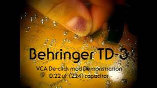 #behringer TD-3 VCA de-click mod (headphones recommended to actually hear it)
