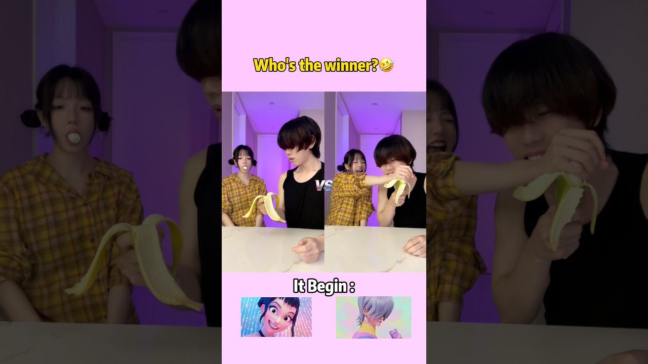 Banana Grab Challenge!🍌🤣#zoey #mystery #kpopdemonhunters #couple #funny