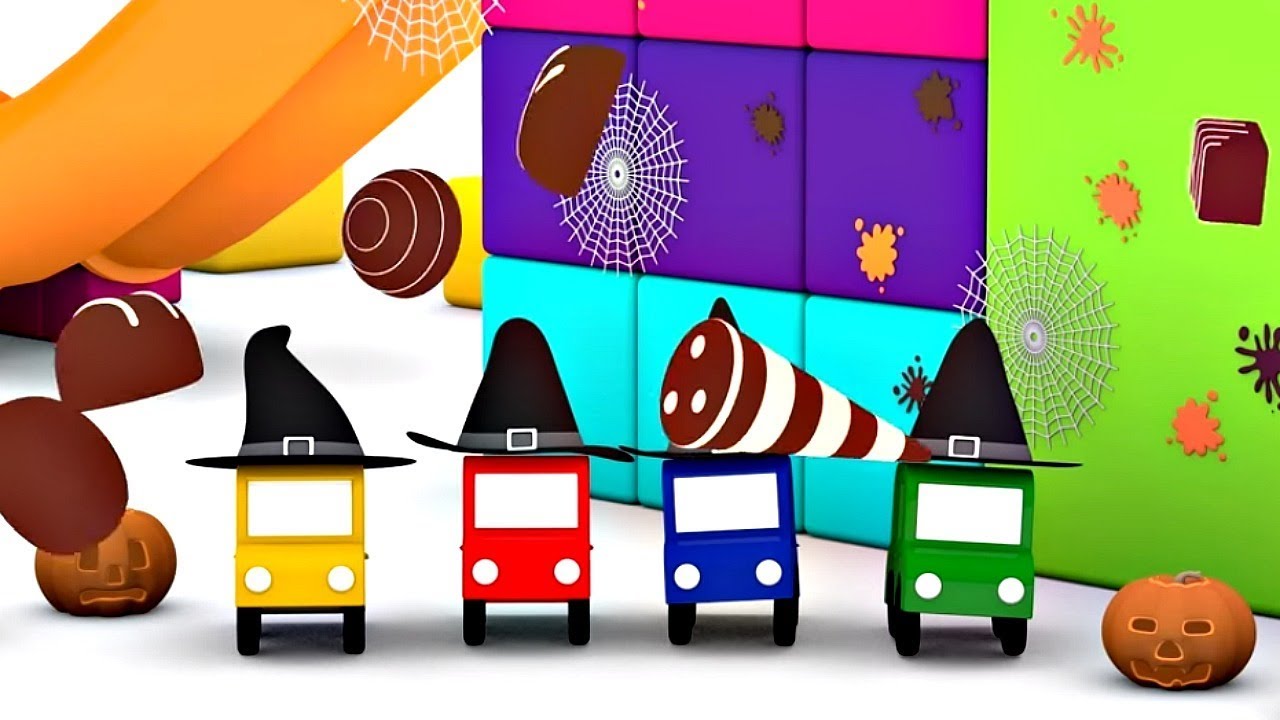 Lehrreicher Zeichentrickfilm Die 4 Kleinen Autos Wir Feiern Halloween Youtube