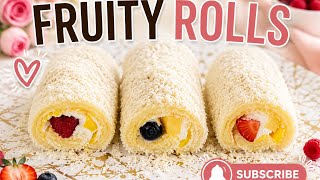 Soft & Creamy Fruit Rolls 🍓 | Easy No-Bake Dessert screenshot 3