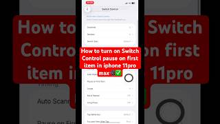 How to turn on Switch Control pause on first item in iphone 11pro max📲✅ #iphone #tutorial #pause