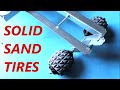 Патентовани ненадуваеми плътни широки гуми за пясък Airless tires for both sand/amphibious vehicles