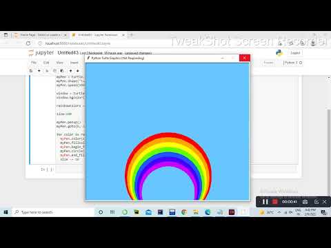Rainbow drawing in Python || Python turtle graphics