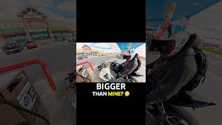 Mine is bigger 🤣 #fyp #kawasaki #motovolgger #vlog #vlogger #motorcycle #aprilia #biker #ride #rsv4