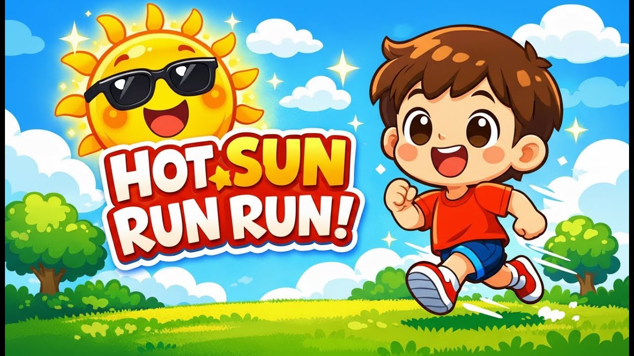 HOT SUN ☀️ RUN RUN! 😱 | Fun Summer Song for Kids