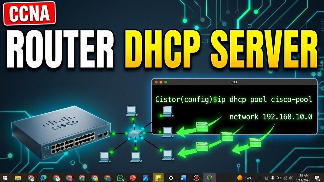 How to Configure Router as DHCP Server | Cisco Packet Tracer (CCNA ...