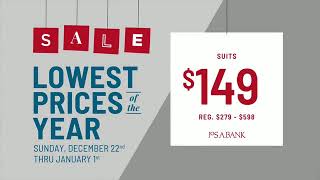 JoS  A  Bank Lowest Prices of the Year Event TV Commercial Suits, Sportcoats, Dress Shirts & Sweater