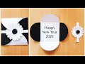 Easy and Beautiful Handmade  Happy New Year 2020 card idea/ DIY greeting card idea for new year 2020