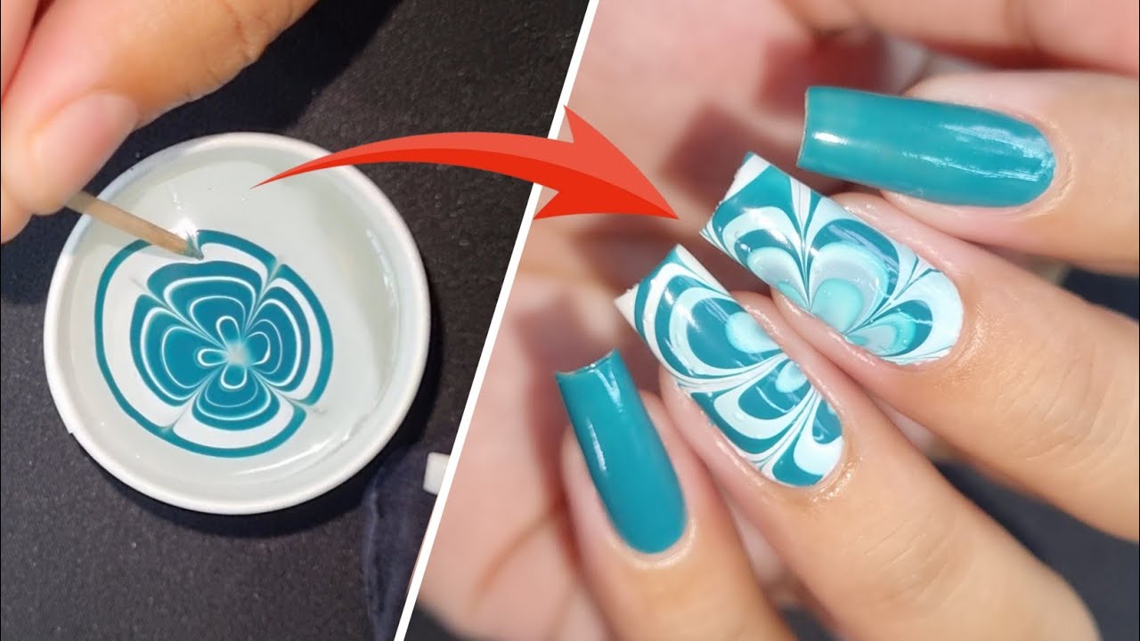 Water Marble Nailart tutorial in Hindi || वॉटर मार्बल नेलआर्ट कैसे करें? || Step by step ||