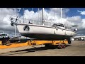 Roodberg lift back into the water / Amel 54 / Aruba, Varadero