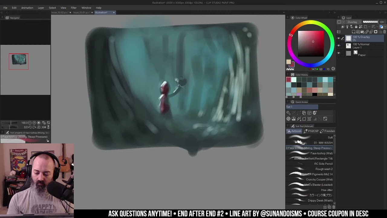 One-hue coloring / limited color palette tips / value discussion (Clip from the stream)