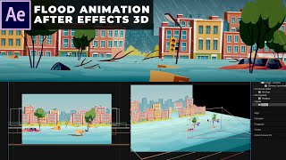 Flood Animation in After Effects 3D Tutorial | Download Free Source File