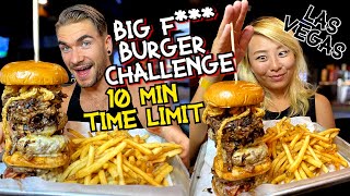 INSANE 10 MIN TIME LIMIT!!! BAR CODE BURGER CHALLENGE IN Las Vegas!!! #RainaisCrazy