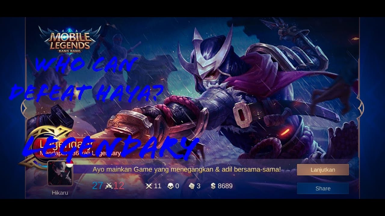 HAYABUSA LEGENDARY GAMEPLAY | TOP ASSASIN NOW SOLO RANKED | MLBB