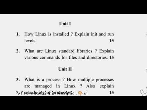 2018 MCA 5th Sem Reappear  Linux & Shell Programming Question Paper