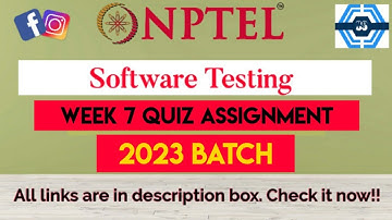 Software Testing (IIITB) Week 7 Quiz Answers Solution | NPTEL 2023 | SWAYAM
