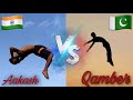 Pakistan vs india flips challenge tiktoks qamber18 vs aakash qamber parkour